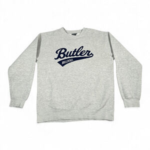 Butler University Sweater Adult MEDIUM Gray Bulldogs Blue 84 Sweatshirt Stitched